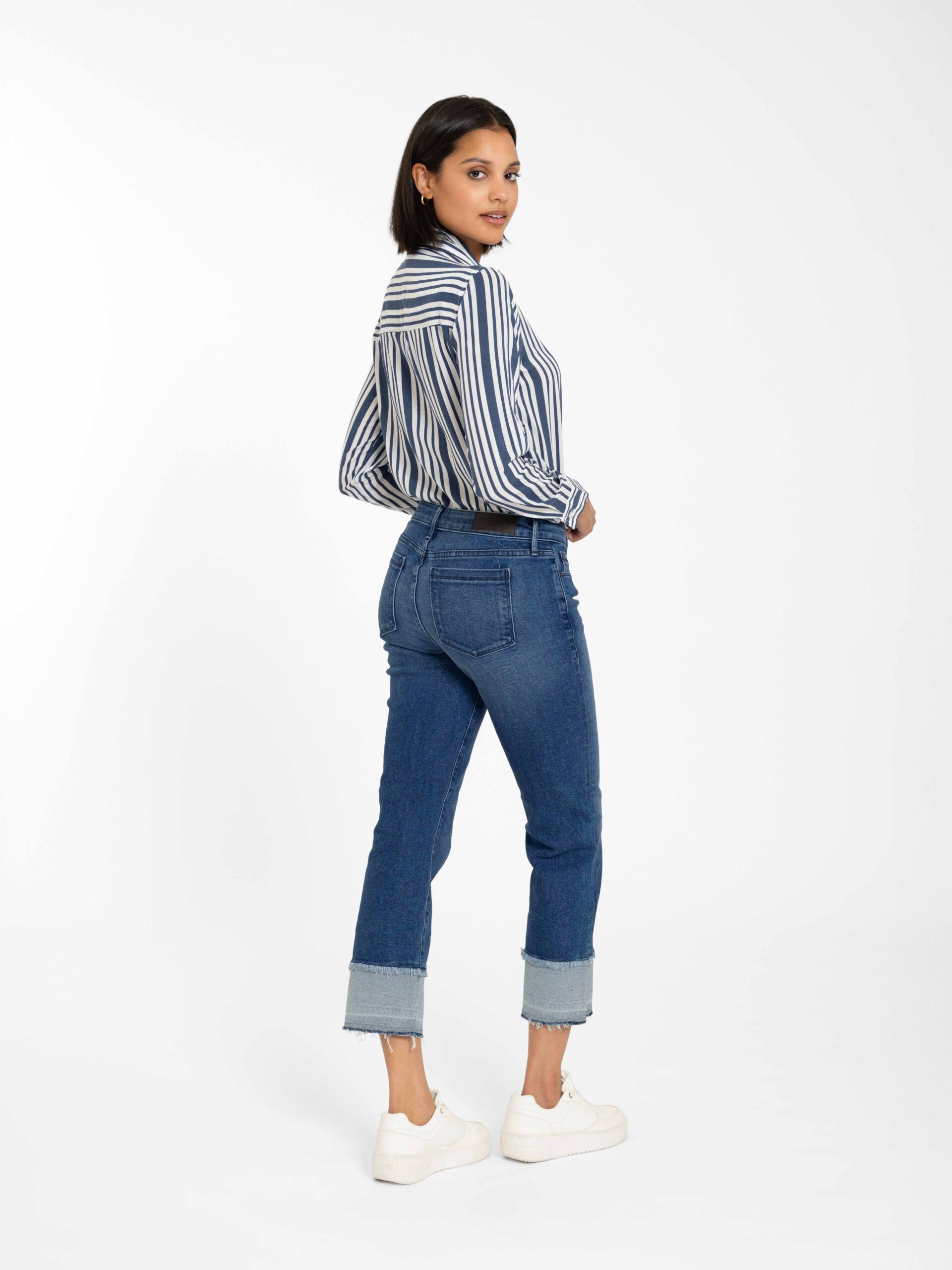 Bowery Crop Straight w/Raw Cuff in Isla